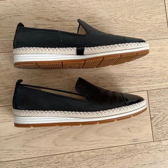 PAUL GREEN Posh Flat Loafer Espadrilles  Perforated Upper Patent Leather Toe Cap - Picture 9 of 16